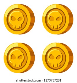 Cartoon vector gold coin seamless pattern