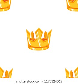 Cartoon vector gold crown seamless pattern