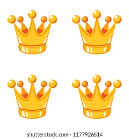 Cartoon vector gold crown seamless pattern