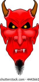 cartoon vector graphic depicting a devil face