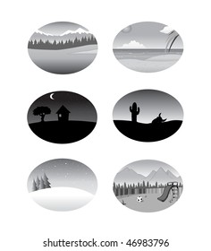 cartoon vector gray scale illustration backgrounds