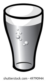cartoon vector gray scale illustration beer glass