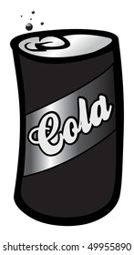 cartoon vector gray scale illustration soda cola