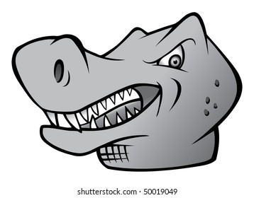 cartoon vector gray scale illustration dinosaur Tyrannosaurus Rex