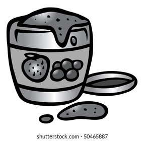 cartoon vector gray scale illustration jelly