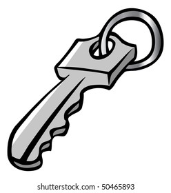 cartoon vector gray scale illustration key
