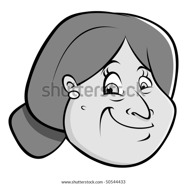 Cartoon Vector Gray Scale Illustration Old Stock Vector Royalty