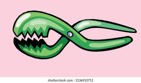 Cartoon vector green pliers for use