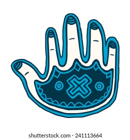 Cartoon vector hand isolated on white background