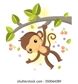 cartoon vector Happy New Year 2016 year of the monkey