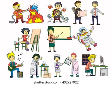 cartoon vector Human Career Set