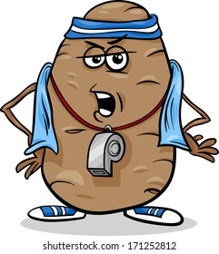 Cartoon Vector Humor Concept Illustration of Couch or Coach Potato Saying or Proverb