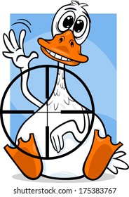 Vector de dibujos animados Humor Concepto Ilustración de Pato Sentado Diciendo o Proverbio