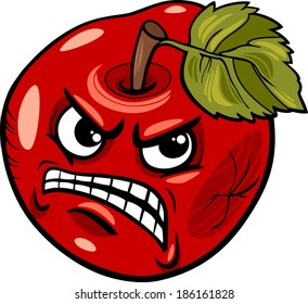 Cartoon Vector Humor Concept Illustration of Bad Apple Saying or Proverb