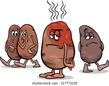 Cartoon Vector Humor Concept Illustration of Hot Potato Saying or Proverb