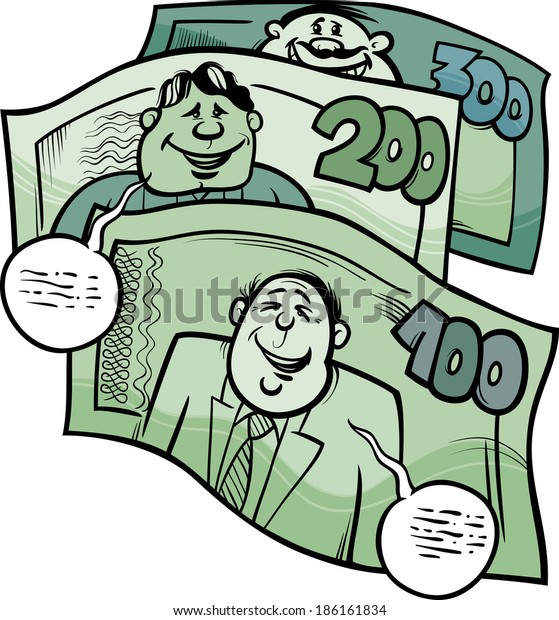 Cartoon Vector Humor Concept Illustration Money Stock Vector (Royalty