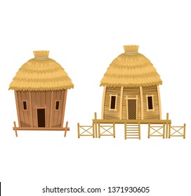 Cartoon vector huts.