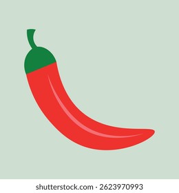 Cartoon vector icon of a chili pepper. Isolated on white background.
