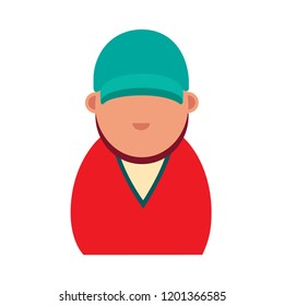 Cartoon vector icon of computer geek. Vector flat icon of computer geek. Software Engineer, Front-End Developer, Support Team Members, Database Administrators, Graphic Designers, QA Specialists, iOS D