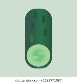 Cartoon vector icon of a cucumber. Isolated