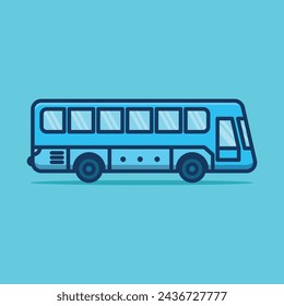 Eine Cartoon-Vektor-Ikone-Illustration eines Busses, die Schulwerkzeug-Objekt bezeichnet