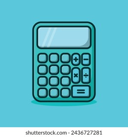 A Cartoon Vector Icon Illustration of a Calculator, Signifying school Tools Object