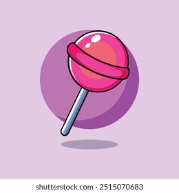 Ícone de vetor de desenhos animados Ilustração de um Lollipop doce isolado plano alimento objeto