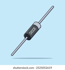 A Cartoon Vector Icon Illustration of a Diode Signifying electronics components Object Icon Concept