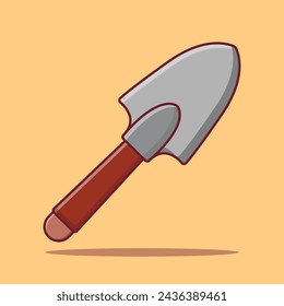 A cartoon vector icon illustration of Garden Trowel depicting agriculture's tools object icon concept