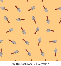 A cartoon vector icon illustration of Garden Trowel depicting agriculture's tools object pattern concept