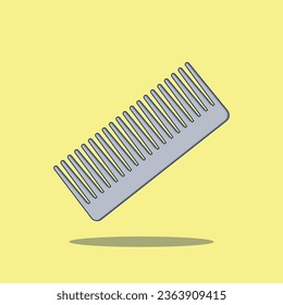 A Cartoon Vector Icon Illustration of a Hair Comb, Signifying Barber's Tools Object Icon Concept. Isolated Flat Design