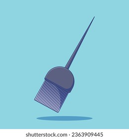 A Cartoon Vector Icon Illustration of a hair dye brush, Signifying Barber's Tools Object Icon Concept. Isolated Flat Design
