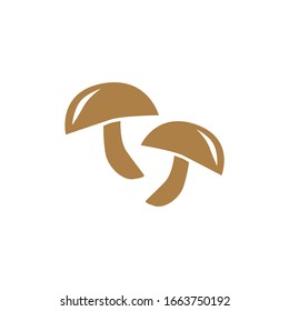 Cartoon vector icon illustration of mushroom champignon. Fresh cartoon organic mushroom isolated on white background used for magazine, book, poster, card, menu cover, web pages.