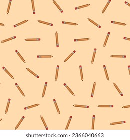 A Cartoon Vector Icon Illustration of a pencil pettern, Signifying school Tools Object