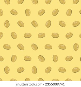 Cartoon vector icon illustration of a potato vegetable emphasizing the concept of food and nature