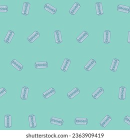 A Cartoon Vector Icon Illustration of a Razor Blade Pattern, Signifying Barber's Tools Object Icon Concept. Isolated Flat Design