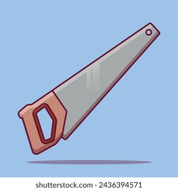 A cartoon vector icon illustration of Saw depicting agriculture's tools object icon concept