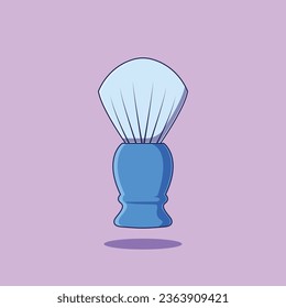 A Cartoon Vector Icon Illustration of a Shaving Brush, Symbolizing Barber's Tools Object Icon Concept. Isolated Premium Flat Design