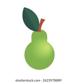 Cartoon vector icon of a pear, isolated on a white background.