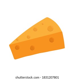 Cartoon vector illstration of piece of yellow cheese with holes isolated on white background. - Powered by Shutterstock - Get 15% off with code: PIKWIZARD15