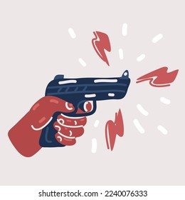 Ilustración vectorial de caricatura de Gunshot