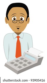 cartoon vector illustration of an accountant