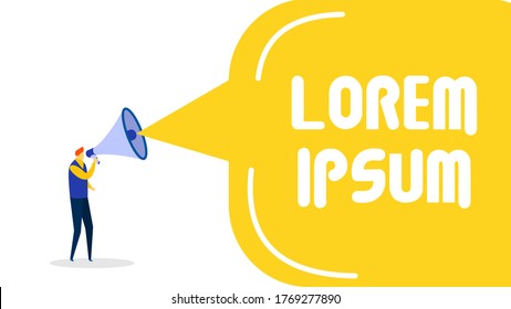 
Cartoon vector illustration of Advertising Promotion, big megaphone advertisement marketing concept. Announcement business communication.
vector ilustration
