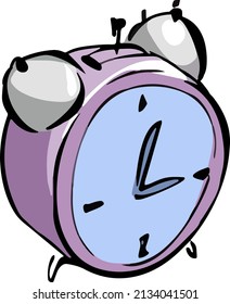 Vector de dibujos animados Reloj de alarma de ilustración. Sobre un fondo blanco.