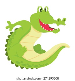 A cartoon vector illustration of an alligator