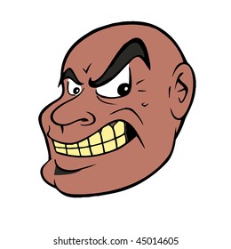 cartoon vector illustration angry black male