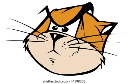 cartoon vector illustration angry cat