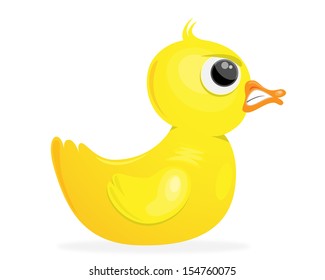 Cartoon vector illustration of an angry rubber duck./Angry duck/Angry duck