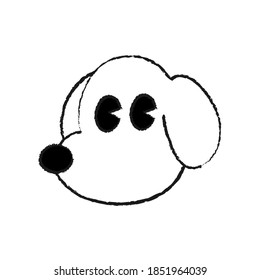 cartoon vector illustration of animal face. face of dog.