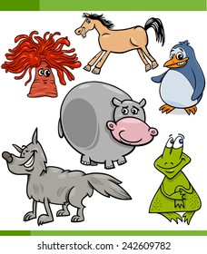 Cartoon Vector Illustration of Animals Characters Set